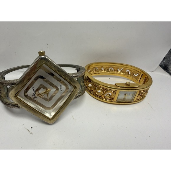 Cuff Bangle Bracelet Mostly Silver & Gold Tone Ladies Watches ALL METAL Lot 20 main image 5